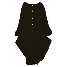 Cool Kaftans FEM Jacket Blouse Shirt Coat Kaftan Ladies Long Buttons Plain Skirt