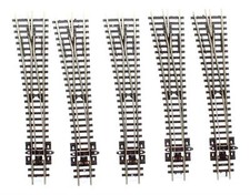 PECO 'N' GAUGE LOT OF 5 STREAMLINE LONG LEFT HAND TURNOUTS