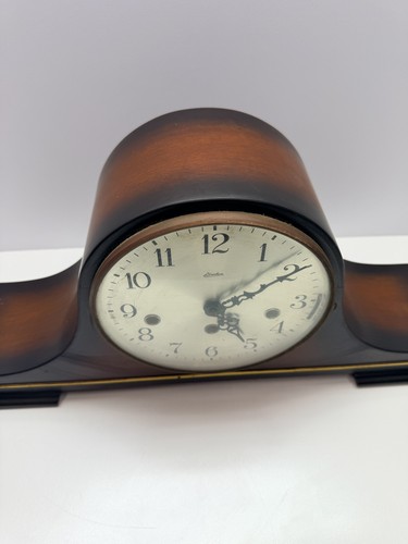 Vintage linden mantel clock - vintage,