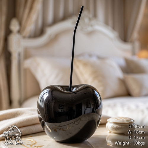 Large black cherry sculpture - black,