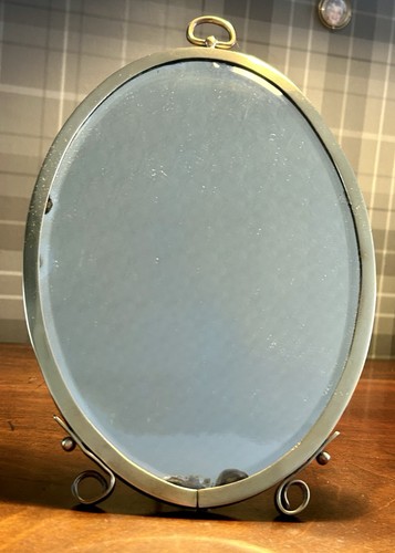 Antique brass mirror desk - brass,