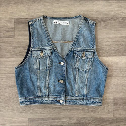 Zara denim waistcoat womens - zara,