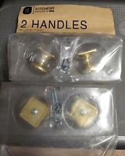 New B&Q 2 sets of 2 Gold Brass Kitchen Cupboard Door Knobs Handles Black Friday