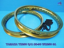 YAMAHA YZ250 U/A 88-90 WR250 91  FRONT & REAR GOLD ALU WHEEL RIM SET  (ma6865)