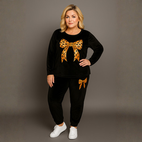 Velour tracksuit with bow - tracksuit,