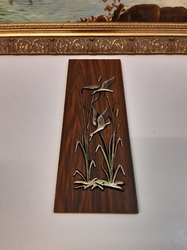 Vintage flying birds - birds, reeds