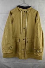 H&M Beige Rain Coat Jacket size M Womens Full Zip Hooded