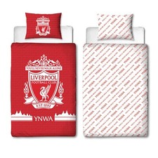 Liverpool FC Kids Single Duvet Set Reversible Football Bedding Red Quilt Cover