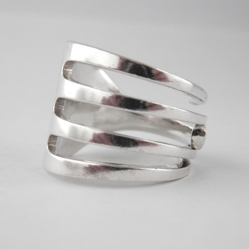 Sterling silver fork ring - sterling,