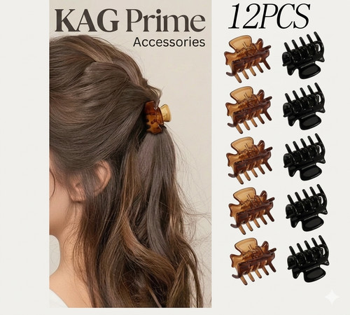 12pcs mini hair - claw, clips