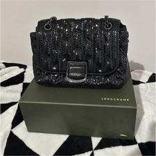 Longchamp Black Quilted Snake