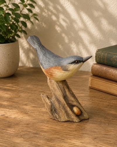 Acorn bird figurine nuthatch - bird, figurine,nuthatch