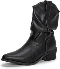 Low Block Heel Mid Calf Fleece