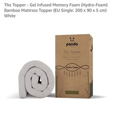 Gel Infused Memory Foam Bamboo Mattress Topper Sz 200x90x5cm