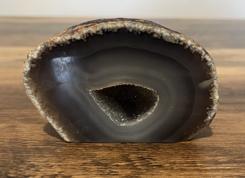 Grey agate geode - grey, central