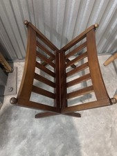 Mid-Century Modern Wooden Spindle Folding Magazine Rack -Vintage
