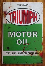 TRIUMPH MOTOR OIL Metal Sign Retro Vintage Bar Pub Garage Poster Wall Office &