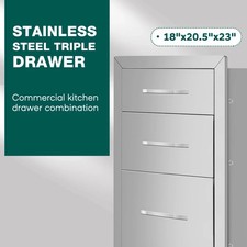 Stainless Steel 3-Tier Drawer