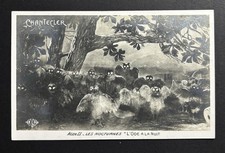 Antique Halloween Postcard Haunted Owls 260 "Les Nocturnes" Play Chantecler