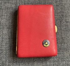 Bultaco Cemoto Red & Gold Leather Cigarette Case