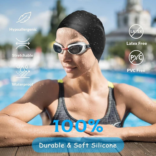 Silicone swimming cap with - swimming, ear