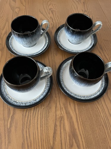 Denby halo cups - 4, saucers