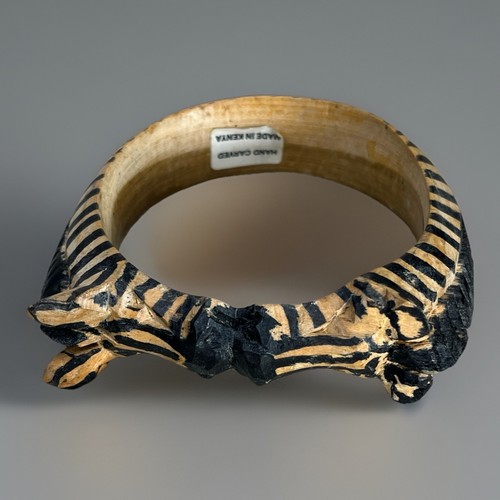 Vintage hand carved wood zebra - wood,