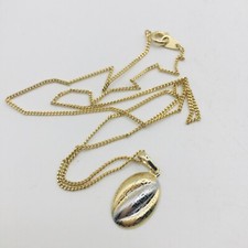 Gold Tone Coffee Bean Pendant with a Chain