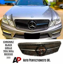 Mercedes E Class W212 Gloss Black Front DIAMOND AMG Style Grille Grill 09-13