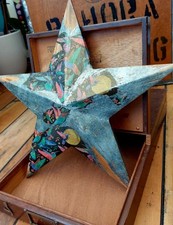 Hand finished Wooden Amish Barn Star Large 40cm Shabby Chic Rustic Wall Hanging