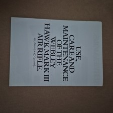 webley HAWK MK3  care and