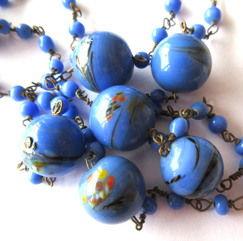 Vintage glass bead wired - glass,