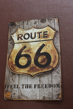 Reproduction Vintage Sign 4 screw holes 30 cm  x 20 cm  "Route 66"