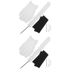  2 Sets of Flute Cleaning Cloth Brush Kit Saxophone Clarinet Piccolo Saxophone