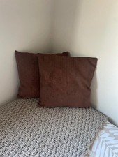 2 x Dunelm brown striped cushion covers,  43 x 43cm