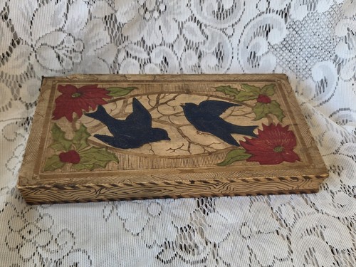 Vintage bird pyrography - pyrography, wooden