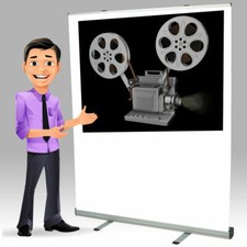 Projection Roller Background Photo Digital Video Screen Free Standing 1.5m x 2m
