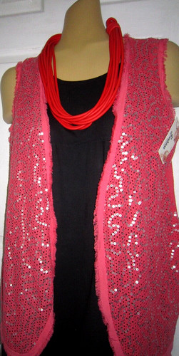 Italy coral sequin net - ~,