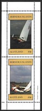 Bernera Islands Scotland, 1981, Sailing Boats, MNH M/S Sheet of 2 Stamps #M1823
