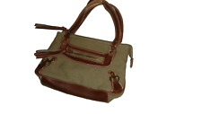 TROOP STYLE - KHAKI CANVAS/LEATHER CLUTCH BAG - SMALL