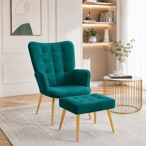 Velvet accent armchair - velvet,