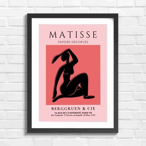 Vintage matisse cutout art - vintage, red