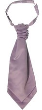 Mens Traditional Scottish Ruche Cravat Satin Tie Wedding Groom Lilac