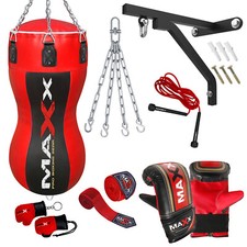 blkrd Leather Body Bag Uppercut Angle Punch Bag Set heavy filled bag Free Chain 