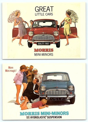 Repro postcards morris mini - postcards,