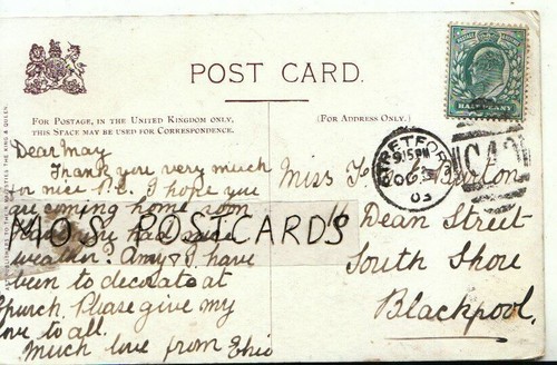 Genealogy postcard burton - postcard,