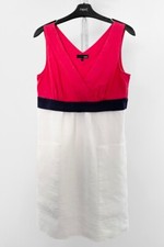 Next Linen Dress size 12 Pink & White, Pockets, Lined, Length 33"