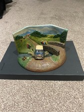 VANGUARDS DIORAMA FOR 1/43 RALLY CARS WITH MOVEABLE PUDDLE & A BLUE/CREAM MINI 