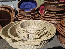 White Oval Handmade Wicker Dog