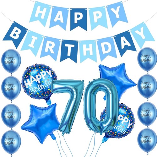 Blue 70th birthday decorations - 70th,